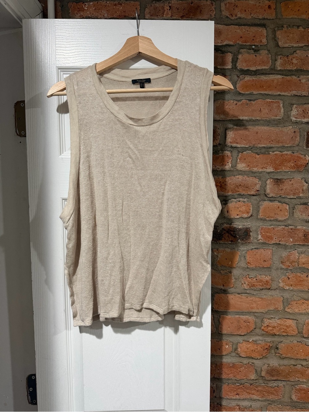 Massimo Dutti Cream Sleeveless Knit Tank Top